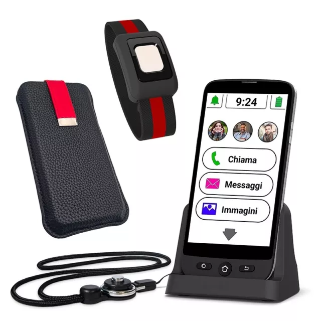 Smartphone  per anziani Amplicomms - M510C CG2 con bracciale e custodia