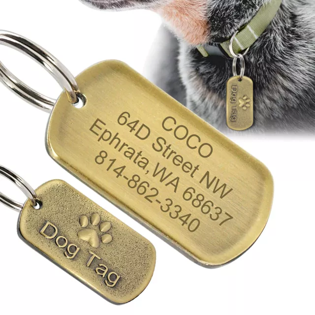 CHAPA PLACA IDENTIFICACION para perros Militar Personalizado Etiqueta de  perro EUR 5,99 - PicClick FR