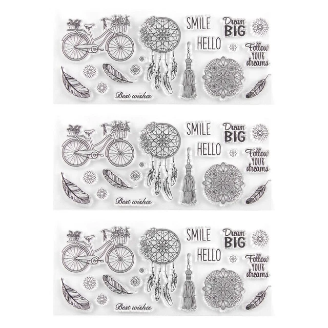 3 stücke klar stempel transparent dichtstempel für diy scrapbooking handwerk