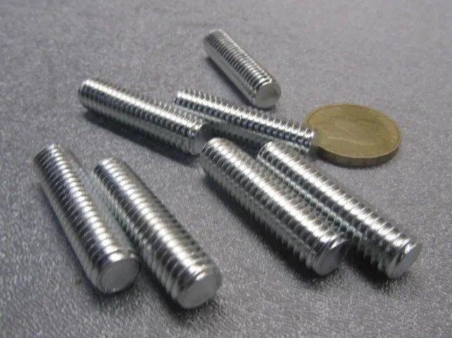 Zinc Plated Steel Threaded Studs, RH, 3/8"-16 x 1.50" Length, Pkg of 25 Pcs