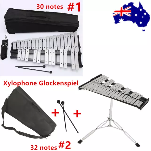 Foldable 30/32 Note Xylophone Glockenspiel Aluminum Percussion+Mallets+Bag Gifts