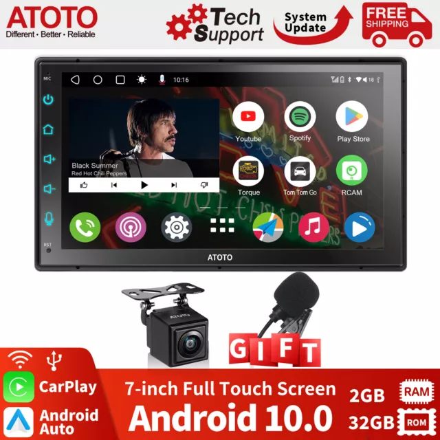 ATOTO A6PF Android 7" Autoradio Doppel 2Din GPS Radio Wireless Carplay+HD Camera