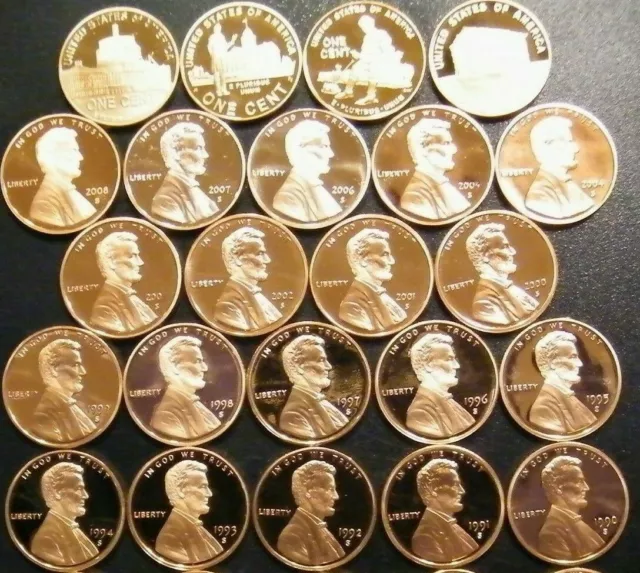 1996~2023 S Lincoln Penny Choice ~ Gem Proof Run 31 Coin Decade Set US Mint Lot