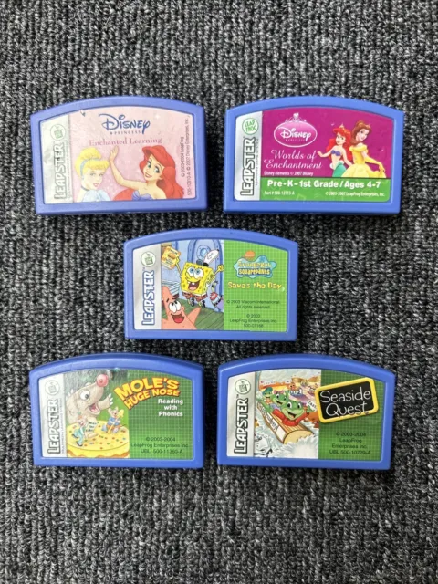 LEAPSTER LEAPFROG GAME Cartridges Lot Of 5 SpongeBob Disney Princess $44.00  - PicClick AU
