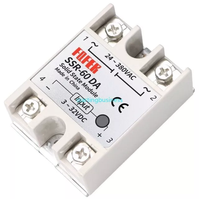 For FQFER Single-phase Solid State Relay SSR-60DA 60A DC Control AC