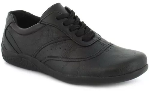 Ever So Soft Femmes Chaussures Plat Valary à Lacets Noir UK Taille