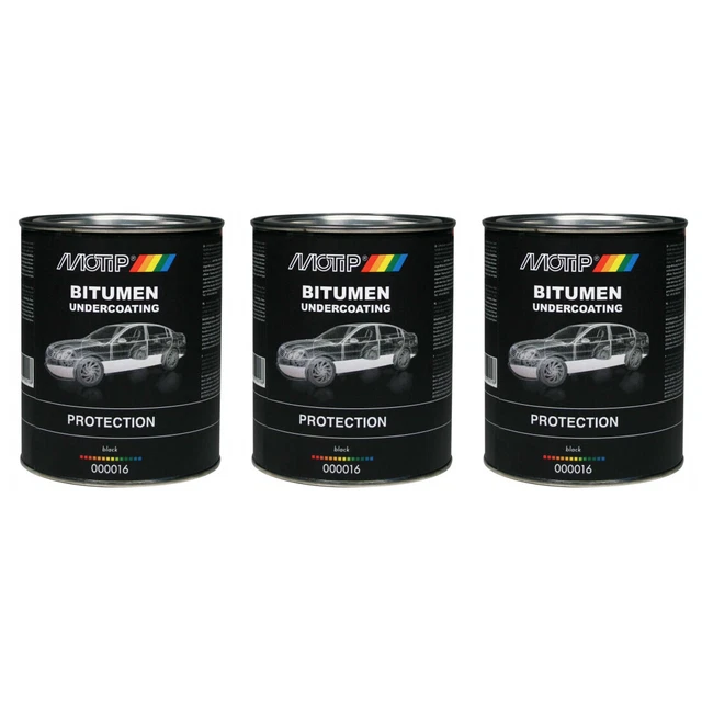 3 x Motip UBS Unterbodenschutz-Pinseldose Bitumen 1,3 kg 000016  Konservierung