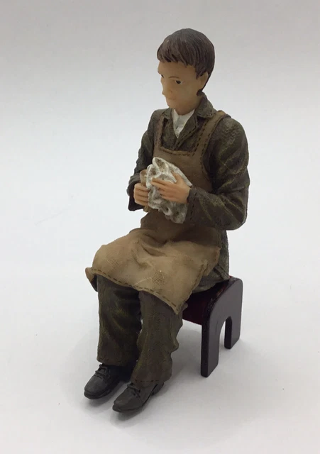 Dolls House Resin Sitting Man Polishing A Cup