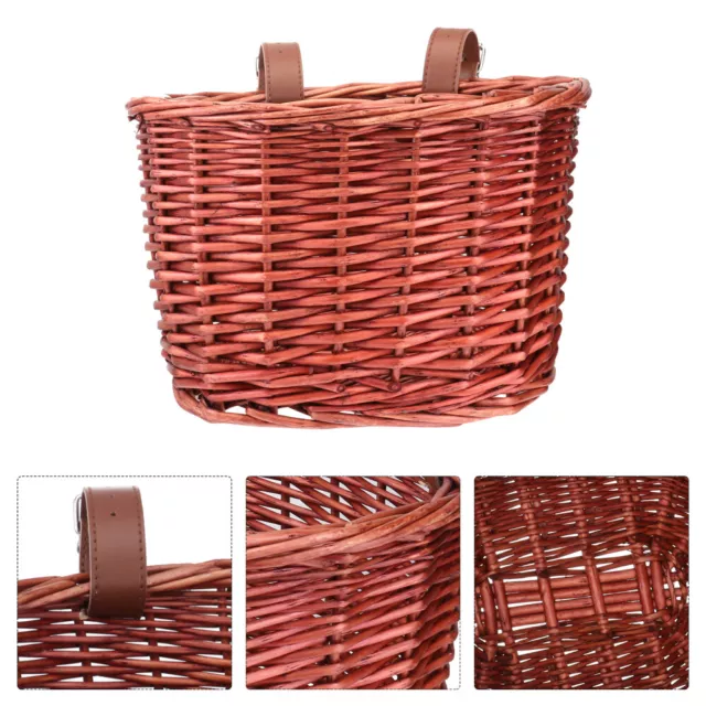 Rattan Bicycle Basket Cellphone Holder for Bike Mobile Wicker