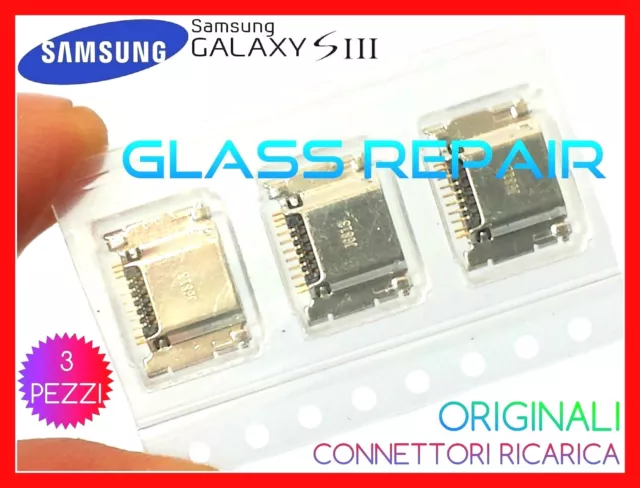 x 3 PEZZI CONNETTORI ORIGINALI RICARICA USB SAMSUNG GALAXY S3 I9300 I9301I Neo