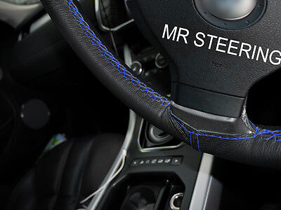 For Fiat Stilo True Leather Steering Wheel Cover Royal Blue Double Stitching 01+