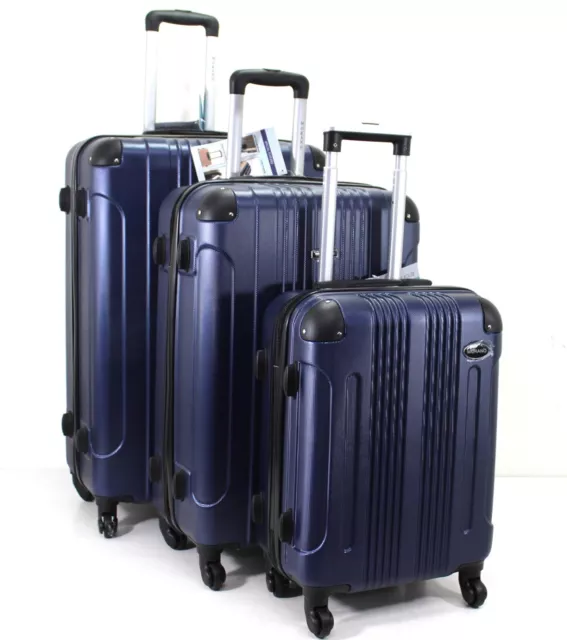 Set ABS Hard Shell Cabin Suitcase 4 Wheel Travel Luggage Trolley Bag Lightweight