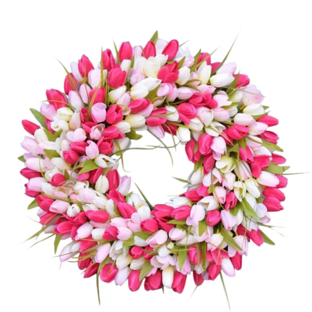 Spring Flower Wreath Decor Outdoor Door Window Hanging for Mother Day Ornament