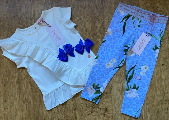 Ted Baker nuovo 18-24 mesi top leggings set abito floreale 1,5-2 nuovi con etichette cotone