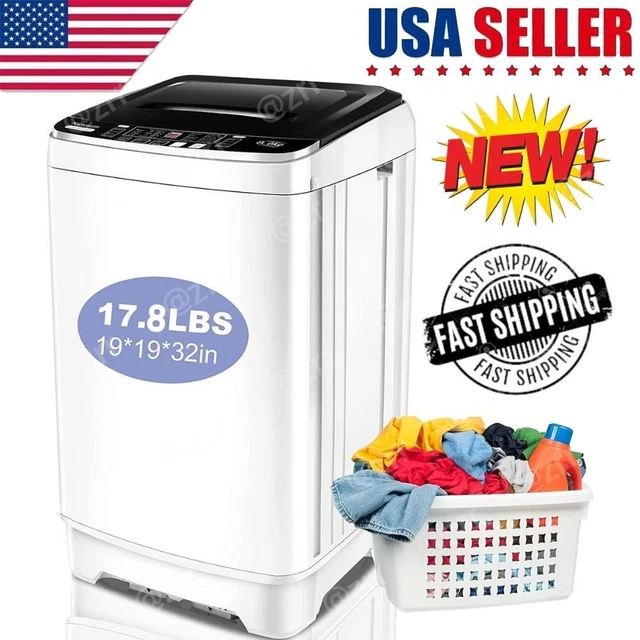 17.8 LBS WASHING Machine 2IN1 Portable Washer FullAuto Laundry & Dryer