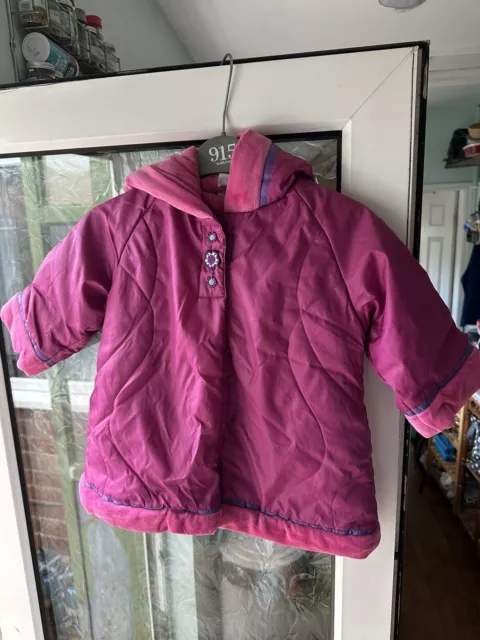 Cappotto imbottito coccinella rosa ragazza 9-12 mesi