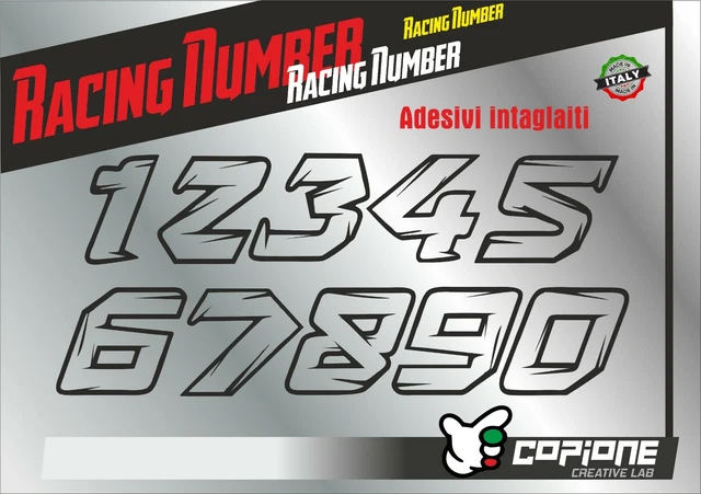 Autocollant Sticker #1 Numéro Un - Italie - Pour Voiture, Moto, Casque - Décoration Sportive