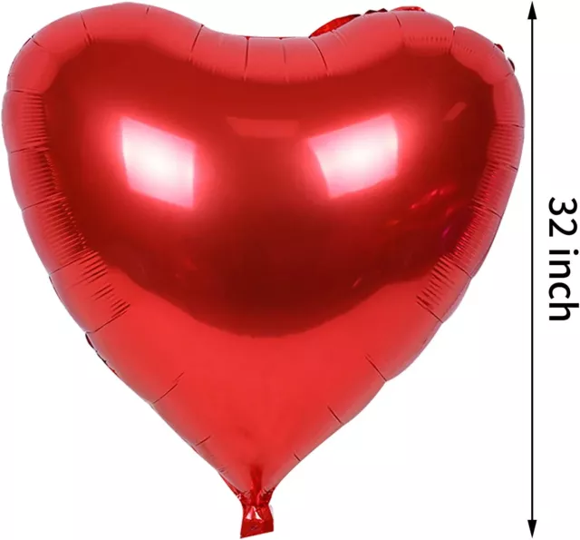 81.3cm Gigante Corazón Globo Metalizado Amor Forma Pareja Boda Pedida Air / 3