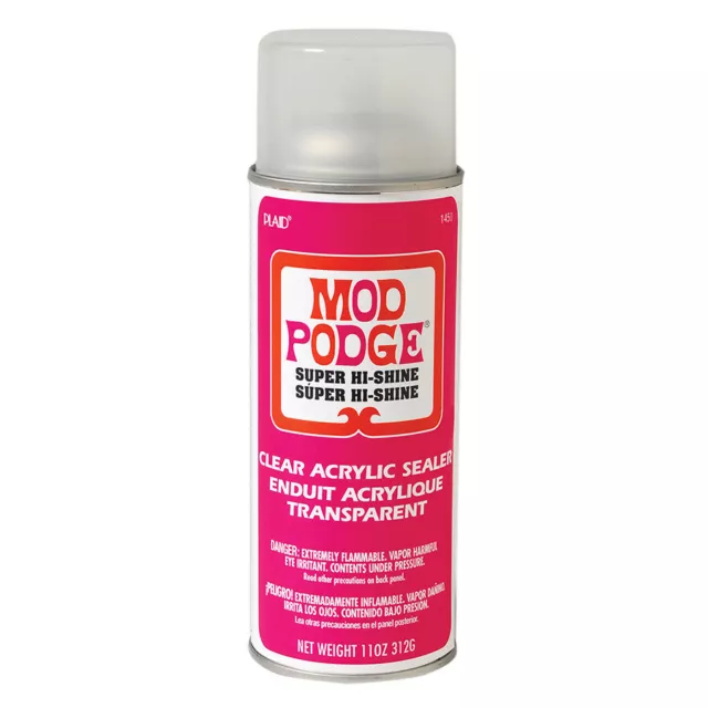 PLAID Mod Podge Super High Shine Clear Finish Top Coat Acrylic Sealer Spray 11 O