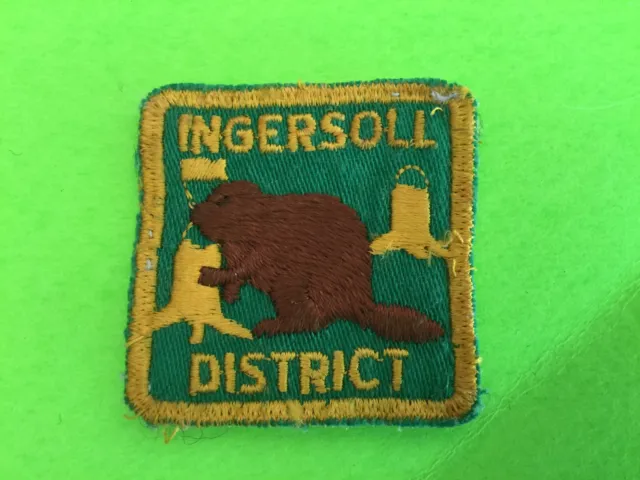 ⚜ Scouts Embroidered Patch -Vintage - INGERSOLL - Ontario - Canada