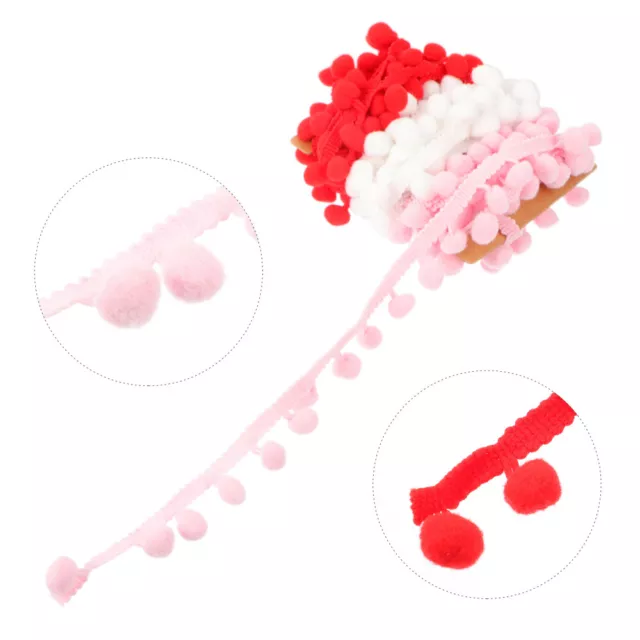 White Hair Accessories DIY Felt Ball Garland Tassel Pom Ribbon Decorate