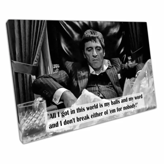 Black & White quote American gangster Tony Montana Scarface Wall Art Print