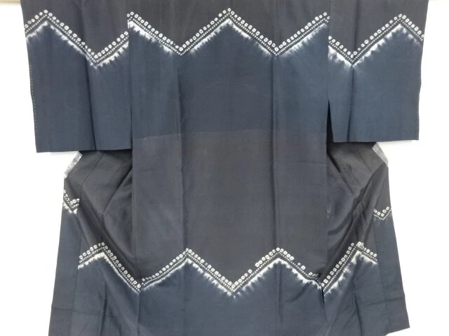 35868# Japanese Kimono / Antique Mens Juban / Shibori / Abstract