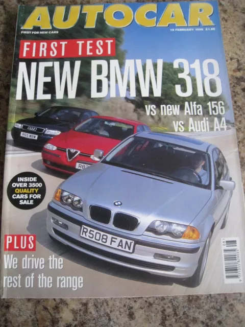 Autosport Magazine Feb 1998 Bmw 318 Alfa 156 Audi A4 Chrysler Grand Voyager Rena