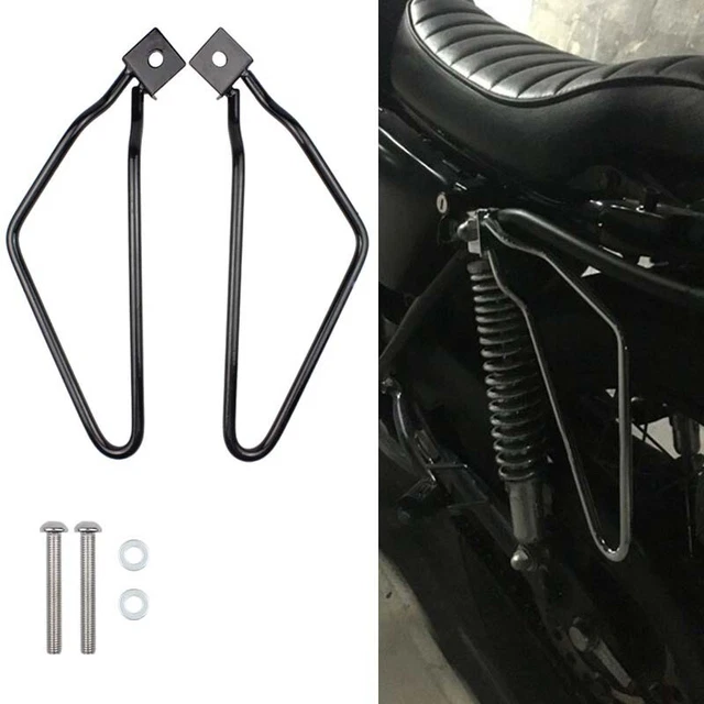 Black Saddle Bag Support Bars Mount Bracket For Harley Sportster 883 Iron Dyna