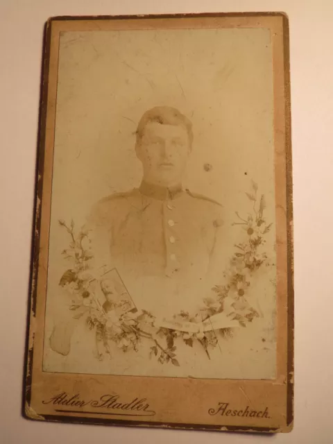 Aeschach bei Lindau - Soldat in Uniform - Portrait / CDV