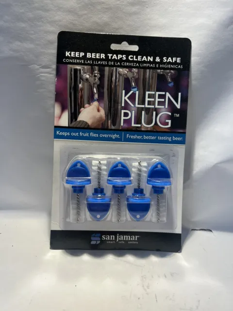 Kleen Plug 5 Pack San Jamar Draft Draught BEER TAP CAP Cover Plug & Brush NEW