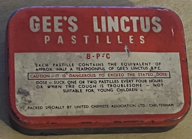 Pastillas vintage Gee's Linctus B.P.C. Estaño