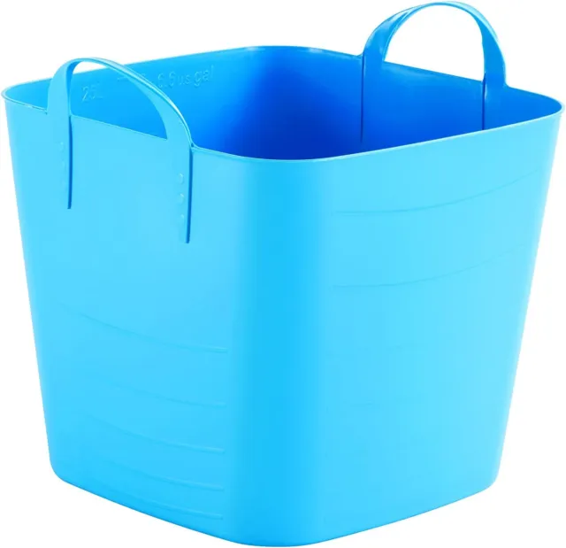 Cubo De Plástico Con Asas Azul 25 Litros (27932)