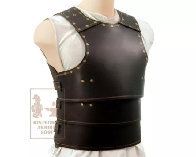 Lederrüstung Mittelalter Basic Brauner Körper Cuirass Larp Cosplay Kostüm...