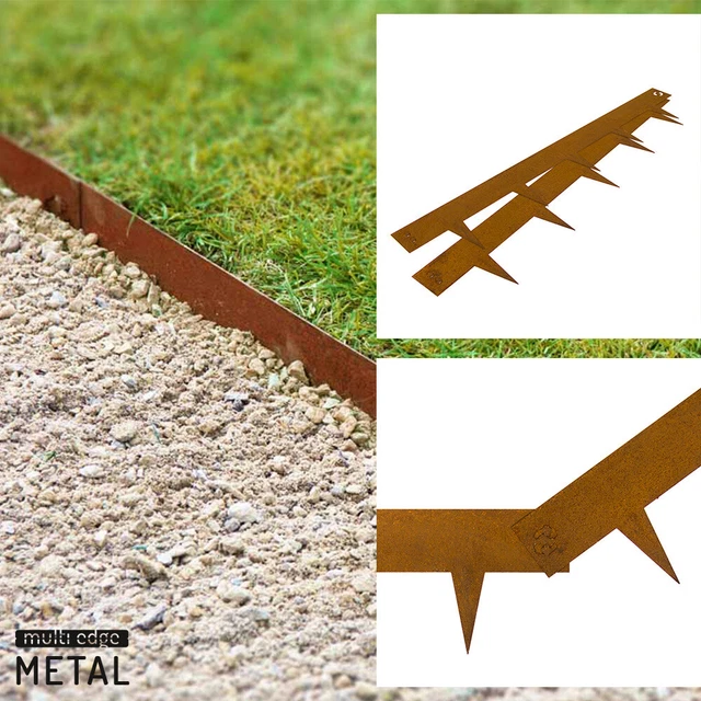 CORTEN GARDEN LAWN Edging Metal Border Edge [Multi Edge] 1m x17,5cm