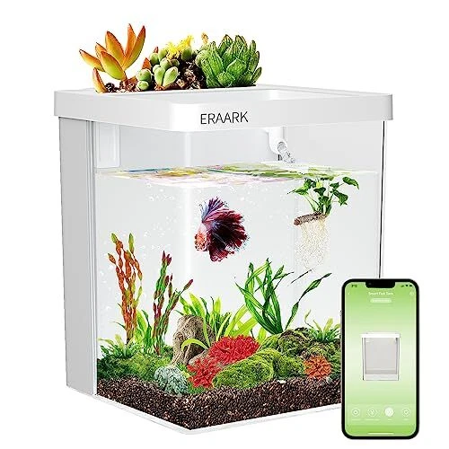 1.5 Gallon Betta Fish Tank self Cleaning, Smart Aquarium kit Supports