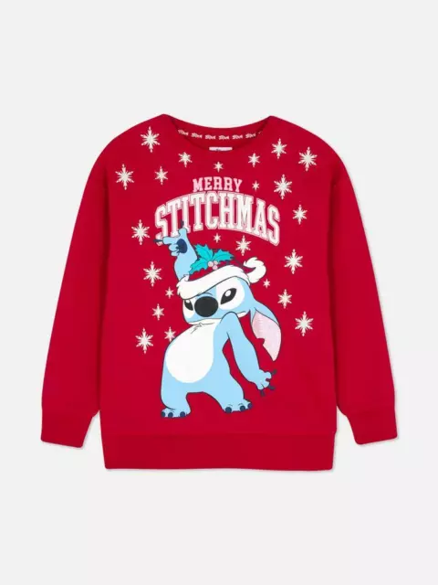 Lilo & Stitch Christmas Sweatshirt Jumper Red Xmas Merry Stitchmas