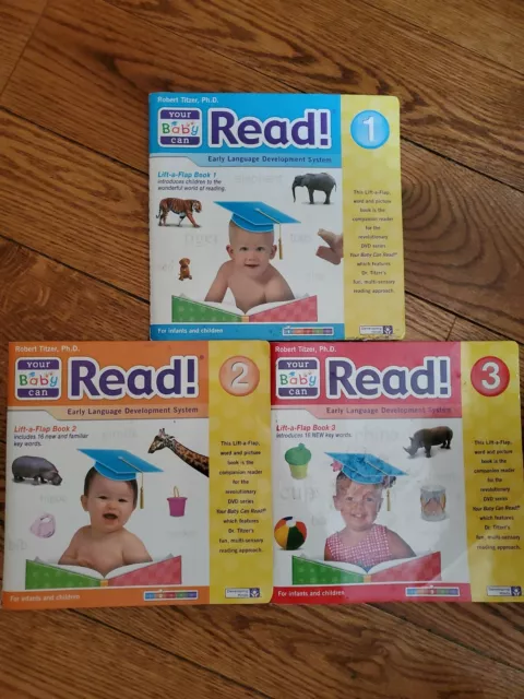 3 Book Lot Your Baby Can Read by Robert Titzer, PhD Early Language Development