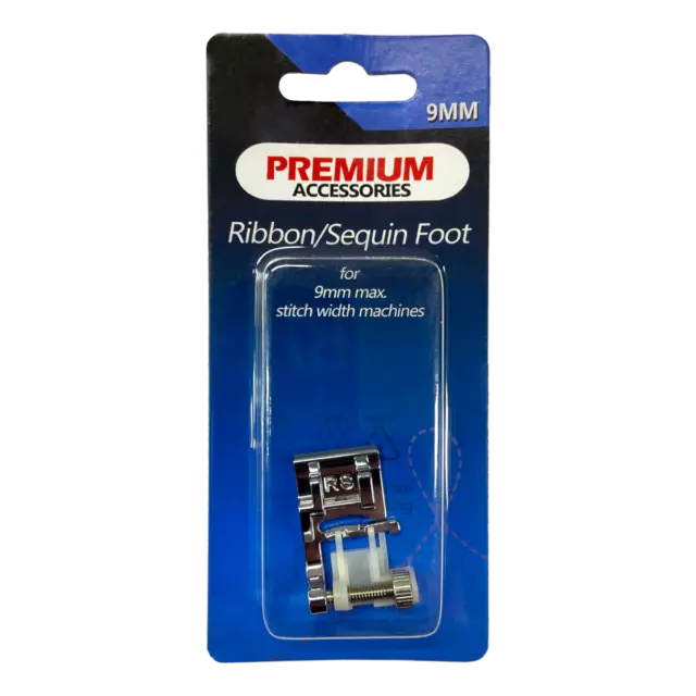 Premium 9mm Ribbon Sequin Foot for Janome & Elna Models - Adjustable Skyline S7