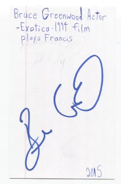 Bruce Greenwood Signed 3x5 Index Card Autographed Signature Actor Star Trek