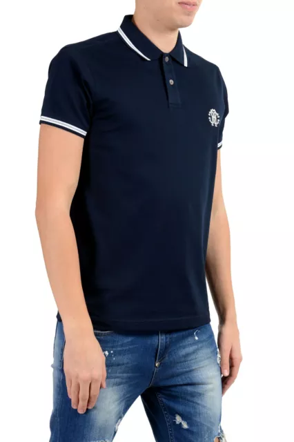 Roberto Cavalli Men's Navy Blue Short Sleeve Polo Shirt Size S M L XL 2XL 2