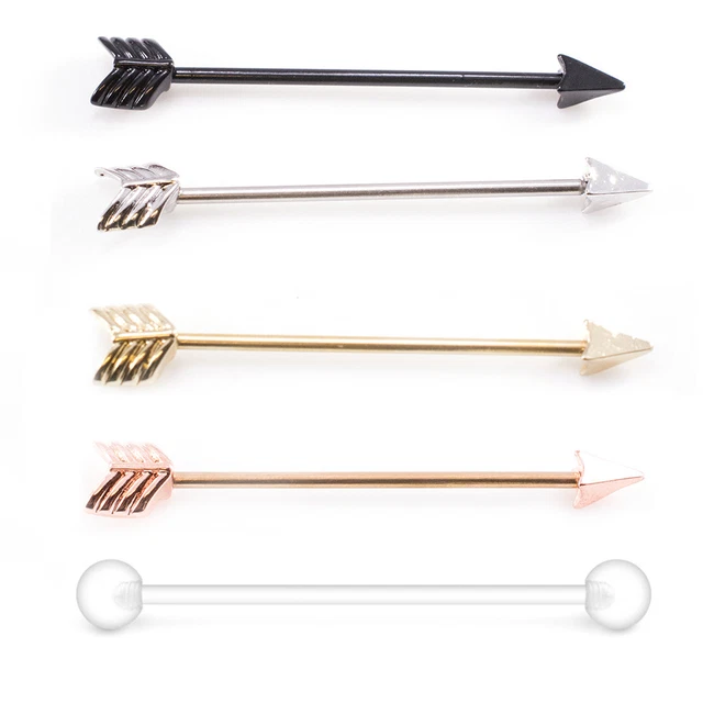 Industrial Barbell Arrow Design and Industrial Retainer 14G 38mm