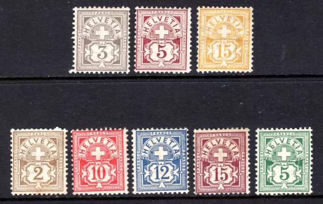 Schweiz, Suisse, Switzerland, Lot Ziffern 15rp. 1882-1899, 51X-53Y *, 370.-!+