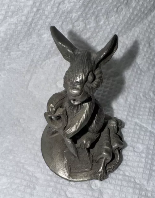 Vintage 1980 Hudson Pewter Miniature Figurines Bunny Rabbits 1843 USA