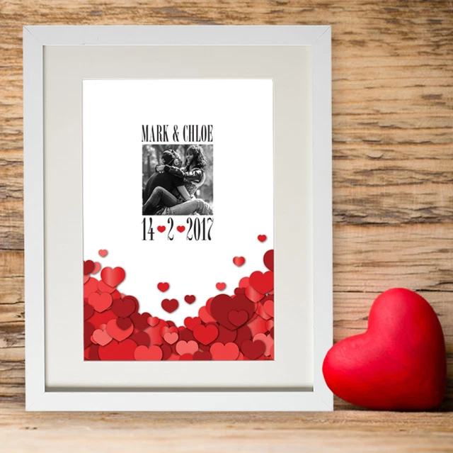Personalisiertes Herzfoto Valentinstag Geschenkdruck Liebe sei mein Valentinstag rotes Herz
