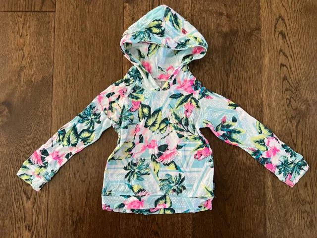 Bonds Baby Toddler Size 2 Long Sleeve Hooded Tee Top T-shirt Tropical Floral