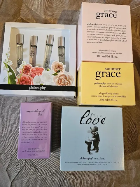 Lot of 5 Philosophy Fragrance and Cream Mixed Summer Amazing Grace Love NEW NIB