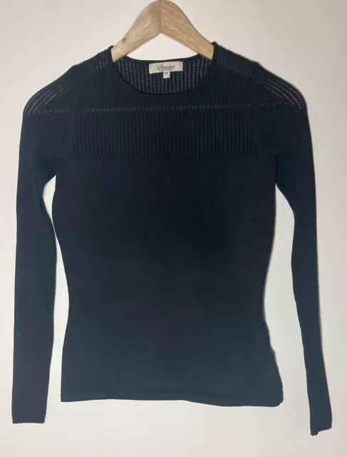 Somerset by Alice Temperley Women’s Black Jumper Size UK10 Open Knit Long Sleeve