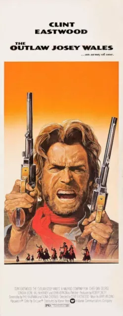 1976 THE OUTLAW JOSEY WALES VINTAGE MOVIE POSTER PRINT STYLE E 36x14 9 MIL PAPER