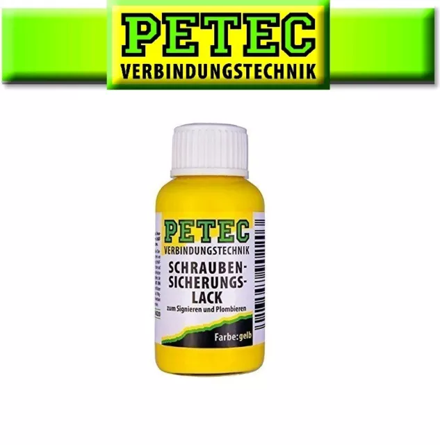 PETEC Schraubensicherungslack / Schraubenlack gelb 20ml Pinselflasche 90120